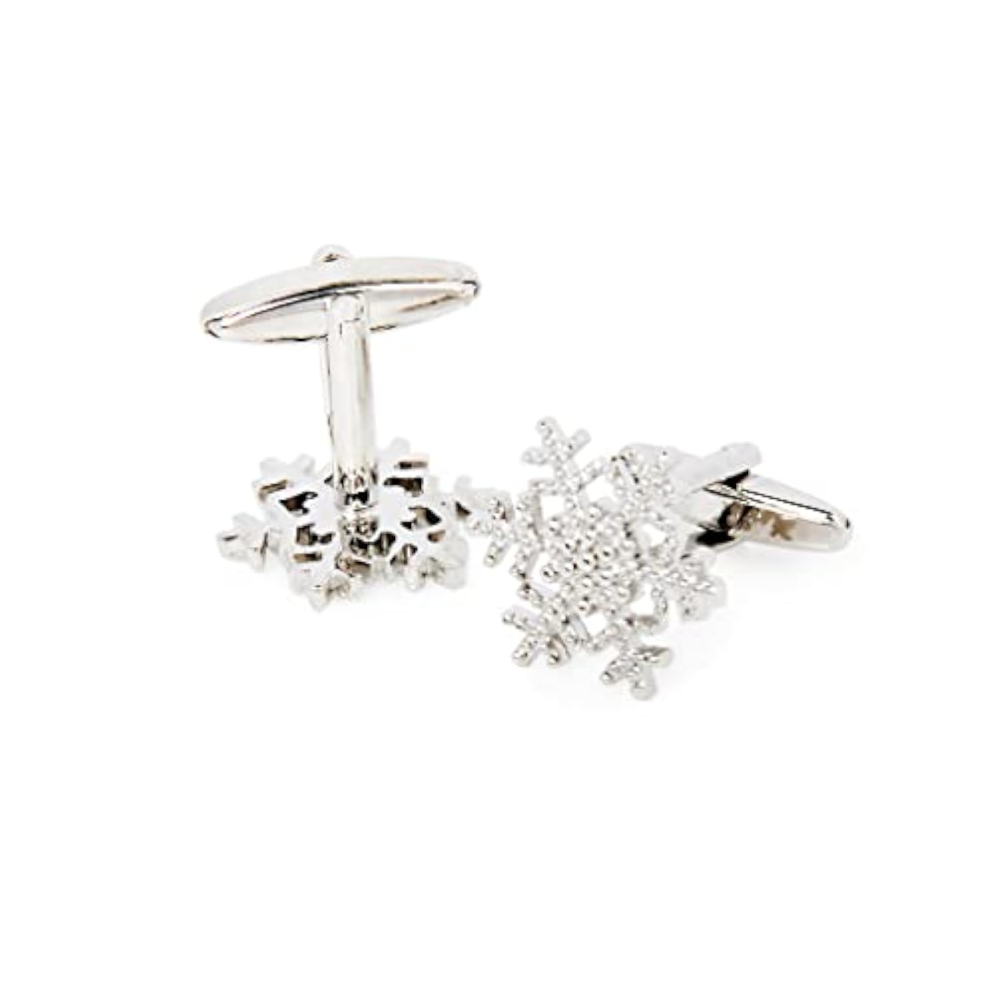 2 Pairs Christmas Santa Claus Crystal Snowflake Cufflinks